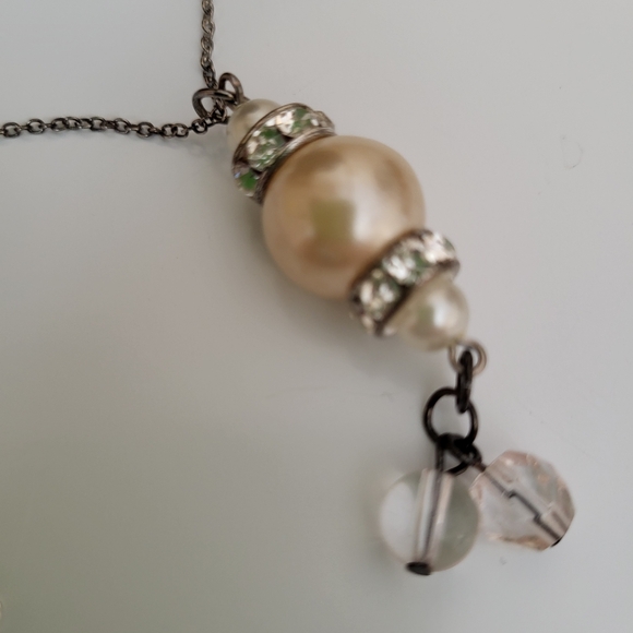 Faux Pearl Rhinestone Necklace - Picture 6 of 15